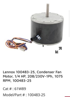 Lennox 100483-45 Condenser Fan Motor Interlink OEM