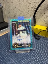 Tobias Myers Rookie Auto /199 Aqua Wave 2024 Topps Chrome Brewers Mets