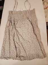 Vtg Y2K Victoria's Secret Flowered Smocked Nightgown Slip Dress Cotton Large