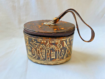 Egyptian Camel Leather Woman Girl Small Coin Money Purse King Tut Brown 5.5'' #9