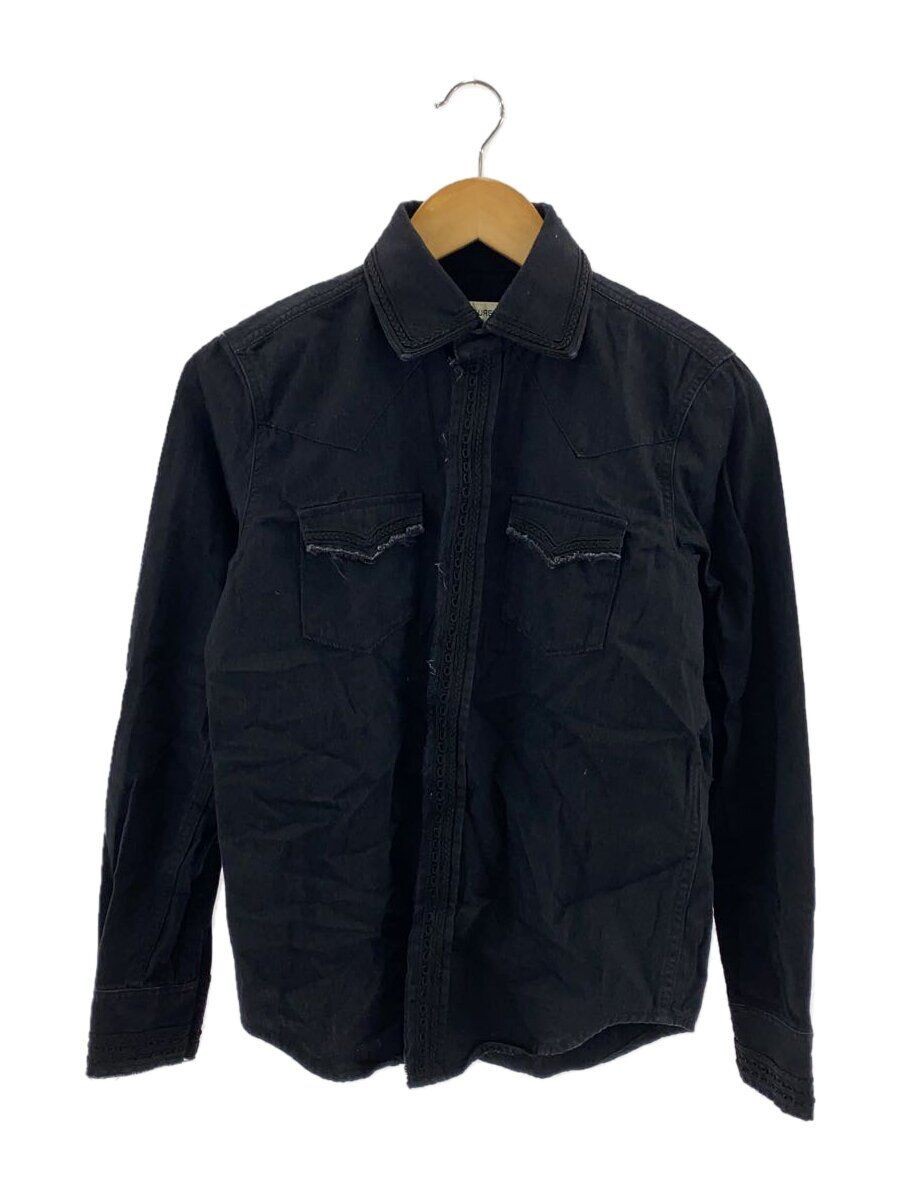 SAINT LAURENT YM881 altra camicia manica lunga S cotone nero 537739 usata