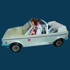 Vintage Blue Mattel 1981 Barbie Heart Family Car- Baby Seats & Heart Family-RARE