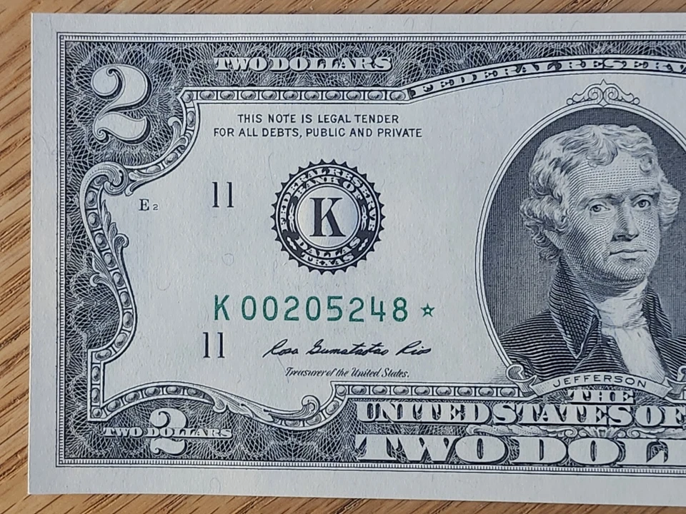 2009 $2 "STAR NOTE" DALLAS DISTRICT UNC/GEM K00205248* 512K RUN 1 OF 3 CONS SER - Image 3 of 4