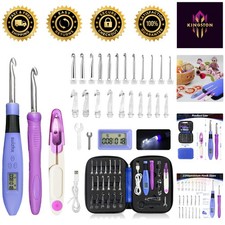Lighted Crochet Hook Set: 22 Sizes  Stitch Counter for Creative Projects