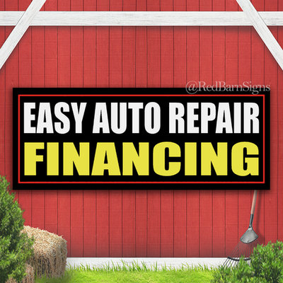 #ad EASY AUTO REPAIR FINANCING Indoor Outdoor Banner Sign with grommets $26.39