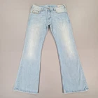 Diesel Zathan Jeans Mens W33 L32 Blue Bootcut Denim Distressed 008SZ