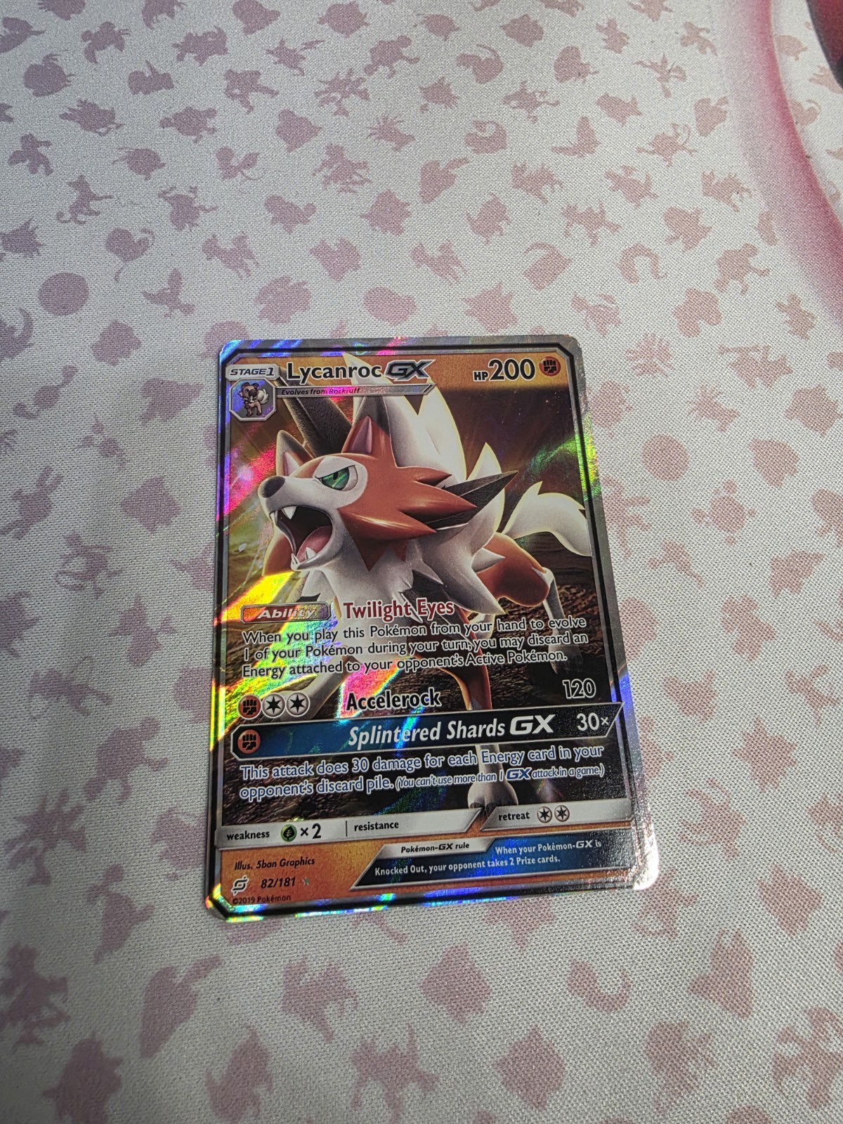 Pokemon Sun & Moon Team Up Lycanroc GX 82/181 Near Mint Condition