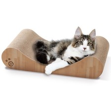 Cardboard Cat Scratcher Bed - Horizontal Scratch Pad Lounger for Indoor Cats
