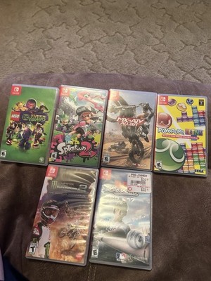 Nintendo Switch Game Lot w/ Cases: LEGO DC Super-Villains, Splatoon 2 + More