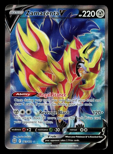 ZAMAZENTA V 163/172 ULTRA RARE BRILLIANT STARS POKEMON HOLO HP