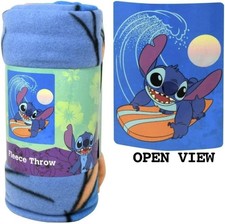 Blanket - Disney Lilo  Stitch Surf Blue 45x60 Silk Touch Soft Throw NEW