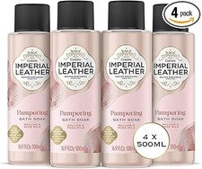 Imperial Leather Bubble Bath Mallow & Rose Milk 4x500ml Pampering Soak