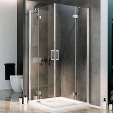 BOX CABINA DOCCIA SALOON DOPPIA ANTA BATTENTE BAGNO 70 75 80 85 90 100 110 120