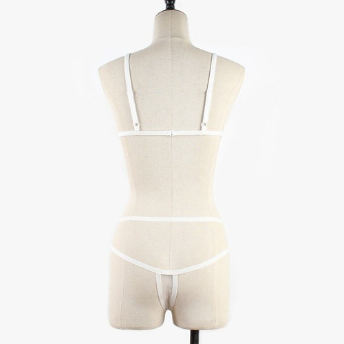 Top tanga Lingerie Bralette Rete Trasparente Intimo Bikini Lace Intimates Set S - Picture 4 of 4