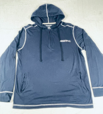 Margaritaville LS Sweatshirt Mens L Blue Hoodie 1/4 Zip Parrothead Palm Tree