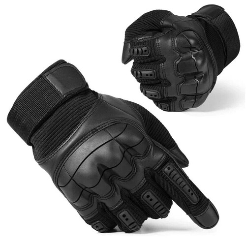 Touch Screen Motorcycle Leather Full Finger Gloves Motorbike Bikes Moto ATV Mens - Picture 2 of 28