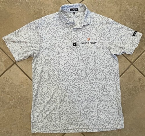 Bad Birdie Golf Polo Shirt Gray/White Men’s Medium Superior Asphalt Logo