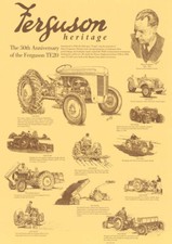 Vintage Massey Ferguson Heritage TE20 50 Years Tractor Poster Brochure Print A2