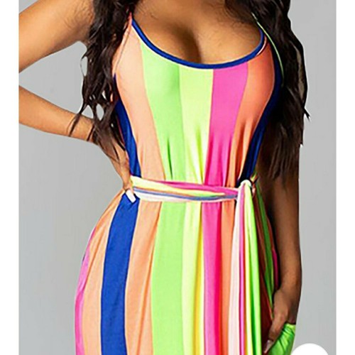 Colorful Striped Maxi Dress Size M - Bild 2 von 3