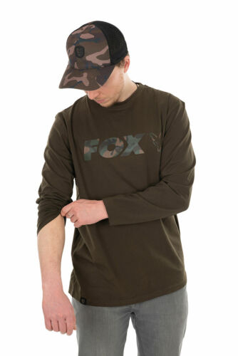 T-shirt kaki/camouflage à manches longues Fox neuf - pêche à la carpe - Photo 1/3