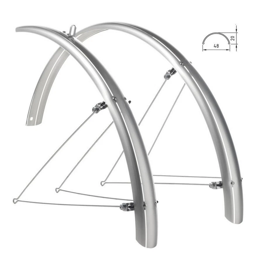 Silver bike fenders sale