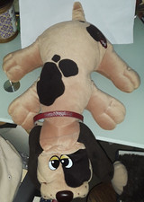 vintage 1985 tonka POUND PUPPIES WITH COLLAR tan brown spotted plush