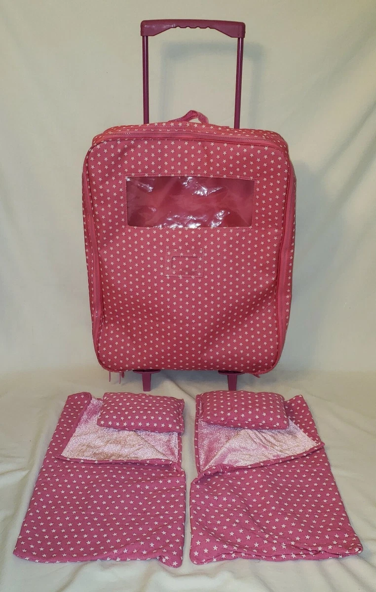 Badger Basket Double Trolley Doll Carrier 2 Sleeping Bags & Pillows for 18  Doll