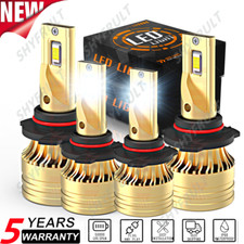 NEW 9005 9006 LED Headlights Kit Combo Bulbs High Low Beam Super White Bright