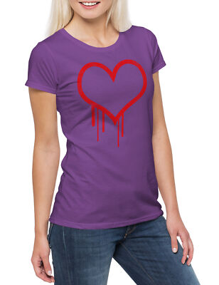 Bleeding Heart I Damen T-Shirt Blutendes Bloody Herz Herzen Hearts Blut