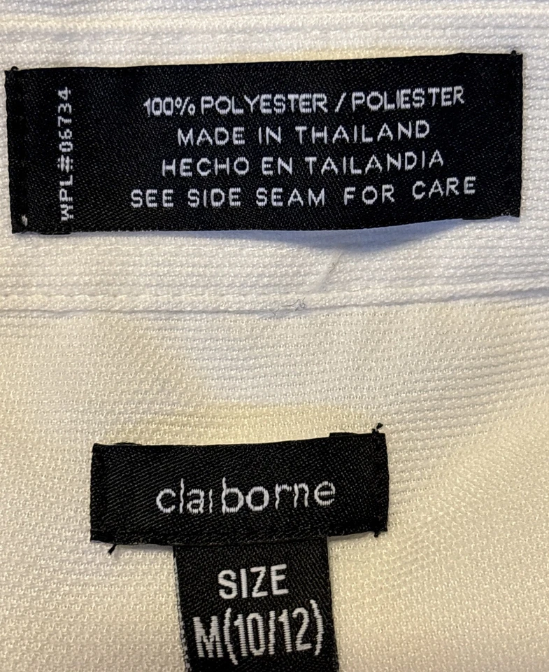 Usada en Excelente Condición Camisa de Vestir Claiborne Niño Blanca Mangas Largas Bolsillo Med (10-12) Foto 3 de 4