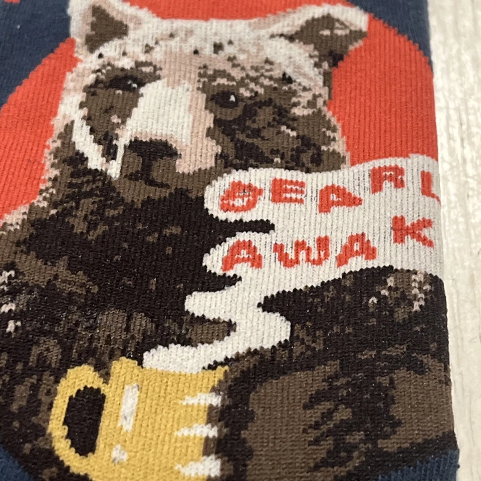 Calcetines Sock It To Me para mujer 5-10 "Bearly Awake" oso bebiendo café ~ NUEVOS Foto 4 de 4
