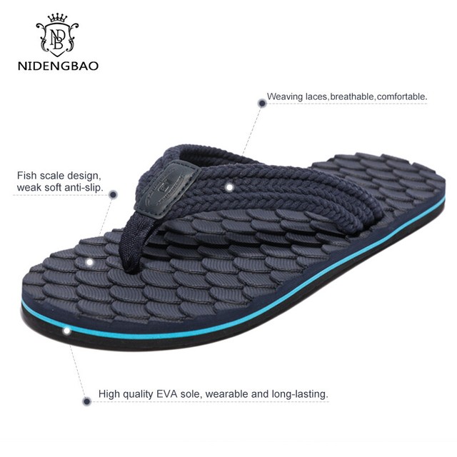 Newdenber Summer Men Flip Flops Non-slip Beach Sandals Shoes Big Size Slippers | eBay