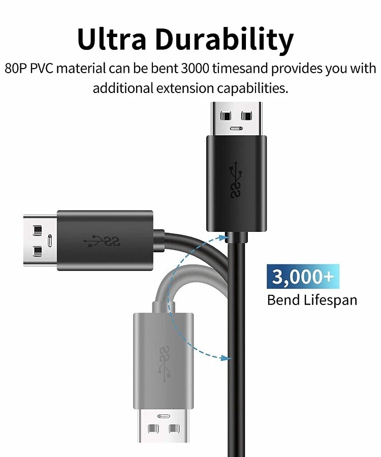 USB Printer Cable USB 3.0 Type A Male to B Male Lead Scanner HDD High Speed 1.8M - Image 4 of 4