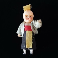 Rare Antique Vintage Plastic Celluloid Toy Kids Doll Dollhouse Moving Arms Legs