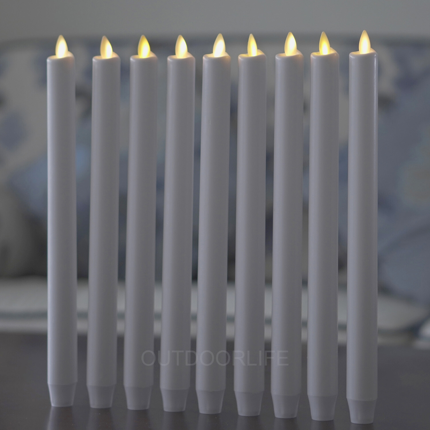 12" Luminara Flickering Flameless Wax Taper Candles Set of 2 4 6 8