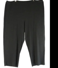 NEW Eileen Fisher Fine Jersey Straight Cropped Pant Black Sz 2X P3113