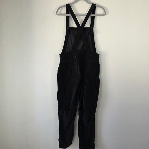 Madewell Velvet Skinny Cross Back Overalls Black Size Large - Picture 8 of 12