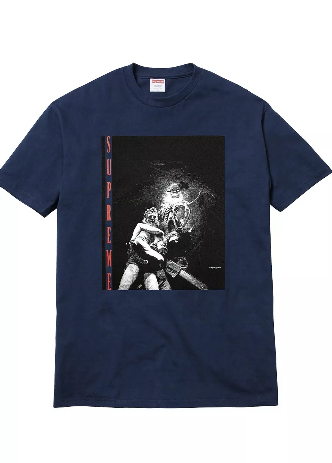 Supreme Horror Tee NAVY LARGE   FW17 Texas Massacre à la tronçonneuse
