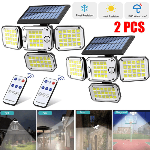 Waterproof 296 LED Solar Power Light PIR Motion Sensor Outdoor Wall Lamp Garden - Picture 12 of 12