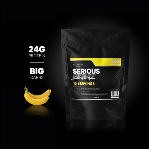 Serious Gainz Mass Gain Complete Weight Gainer Whey Protein Powder - 2kg Banana - Picture 6 of 7