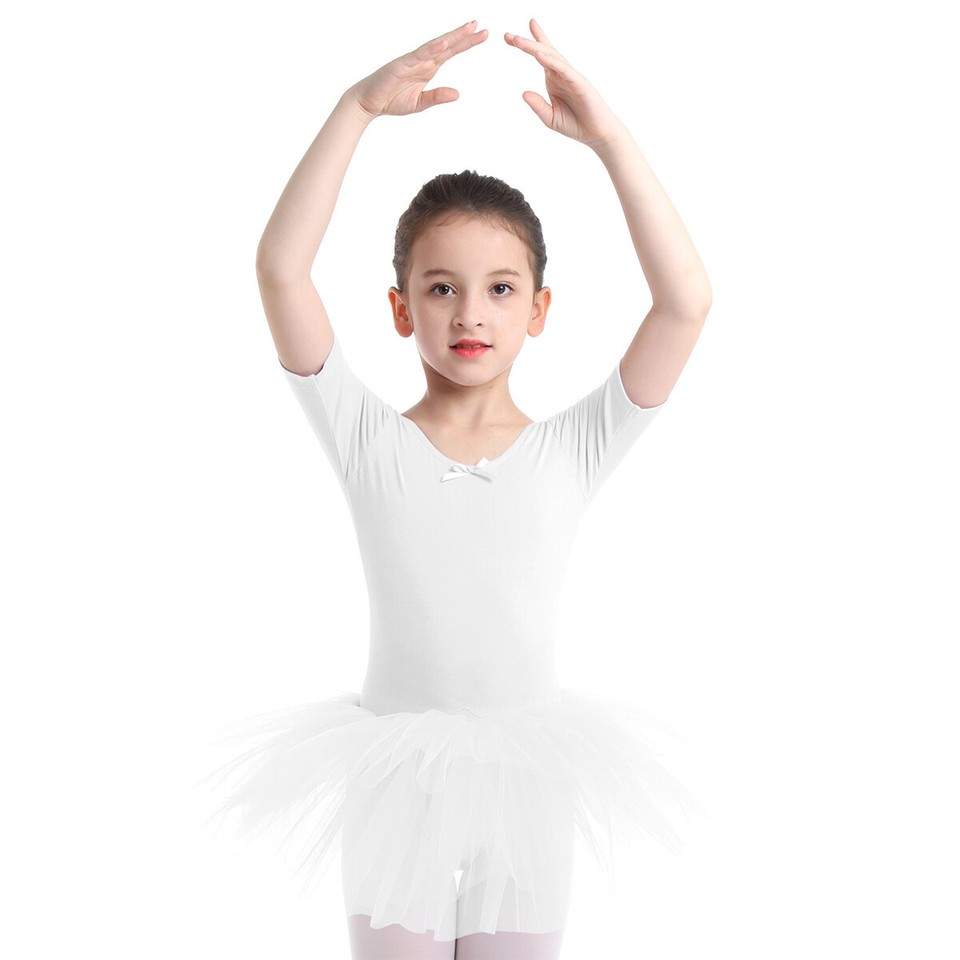 Girls Ballet Dance Tutu Dress Kids Short /Long Sleeves Tulle Bowknot Skate Gymnastics Christmas Birthday Party Leotard Dancewear – Buy The Best Products In The Online Store - Foto 6