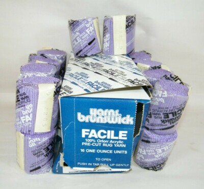 YARNS BRUNSWICK FACILE HOOK RUG YARN 2285 LT. VIOLET 18 1 OZ UNITS 100% ORLON