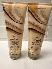 2-BATH & BODY WORKS WARM VANILLA SUGAR BODY CREAMS 8 OZ EACH NEW