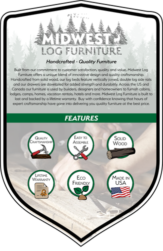 Log Dresser~5 Drawer~Solid White Cedar | Unfinished | Dovetail | Handmade in USA - Picture 5 of 5