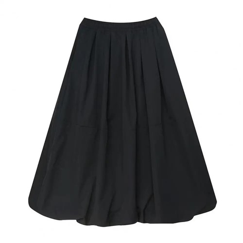 Damen Rock Hohe Taille A-Linie Lang Rock Einfarbig Weiblich Dick Warm Gummizug - Bild 7 von 16