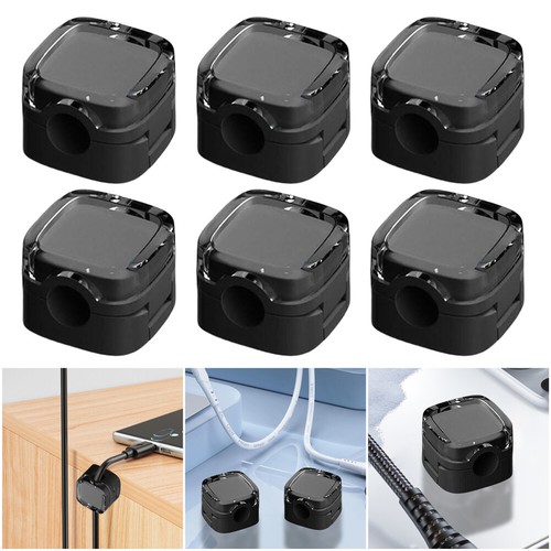 6 Stück magnetische Kabelklemmen Kabelmanagement verstellbarer Drahthalter (schw - Photo 5/8