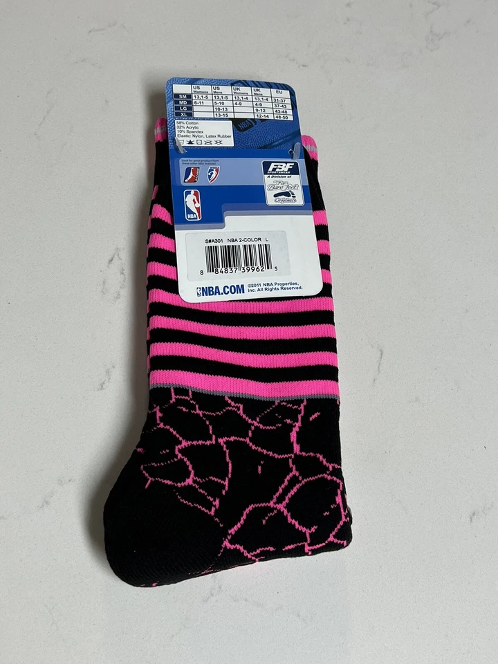 FBF Basketball Socks NBA Logoman (Black, Pink) A301 Foto 2 de 4