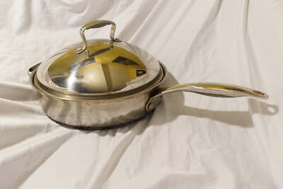 Belgique 3 QT/9.5  Round Stainless Steel Sauté Pan W/Vented Lid W/Helper Handles