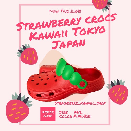 Strawberry Crocs Sandal Slippers Shoes L Size 24cm25cm 9" Fruit Kawaii