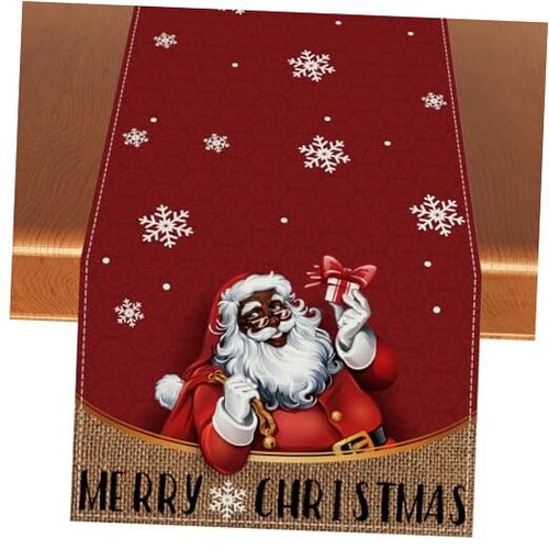 Linen African American Christmas Table Runner Black Table Runner,13''×